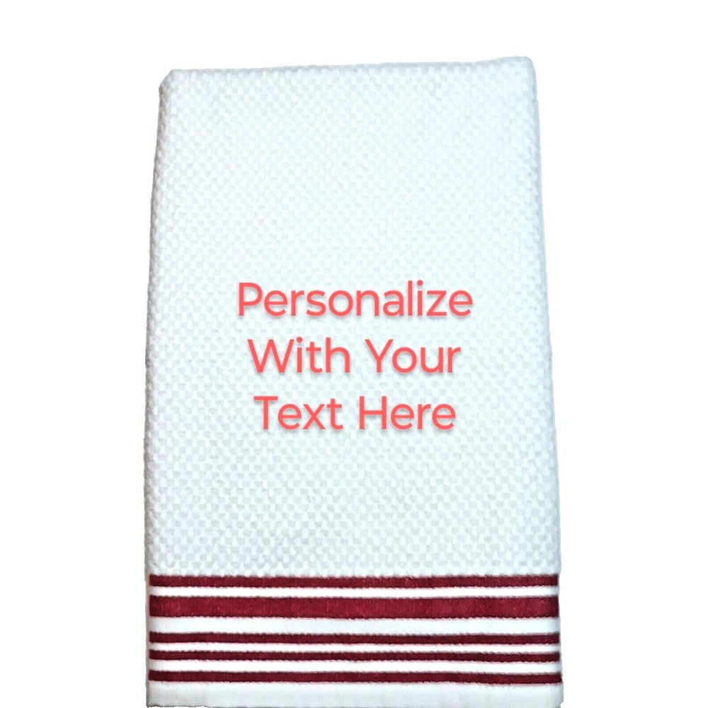 PERSONALIZED EMBROIDERED KITCHEN TOWELS MADE TO ORDER SET OF 2 TOWELS $18